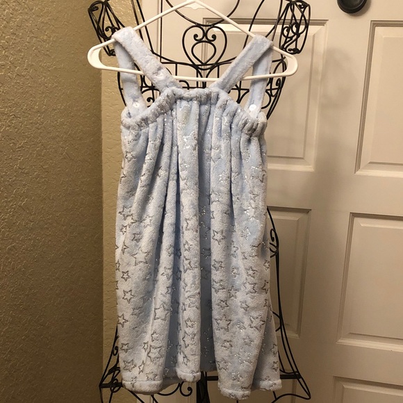 Justice Glittery Star Kids Bathrobe- Light Blue OS - Picture 7 of 8